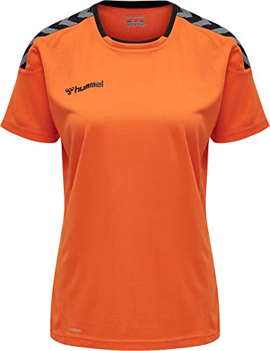 hummel HmlAuthentic Poly Jersey para Mujer S/S Camiseta, Naranja Claro, Extra-Large