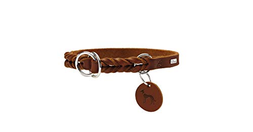 HUNTER Collar de Entrenamiento Solid Education, 50 Piel de Vaca Genuina Suave, coñac