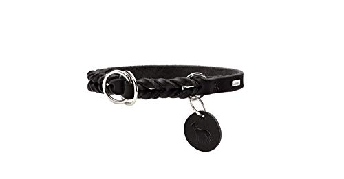 HUNTER Collar de Entrenamiento Solid Education, 55 Suave Cuero de Vaca Genuino, Negro