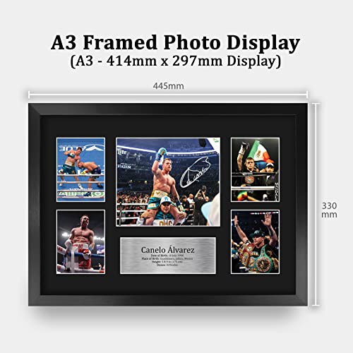 HWC Trading FR A3 Canelo Alvarez Boxing Regalos Impresos con Autógrafos Firmados para Los Fanáticos De Los Recuerdos del Boxeador - A3 Framed