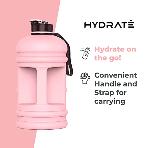 Hydrate Botella Agua XL 2,2 Litros – Botella de Agua Deportiva sin BPA – Botella Agua Deporte – Botella Agua Gimnasio – Botella Agua Niños Colegio (Rosa)