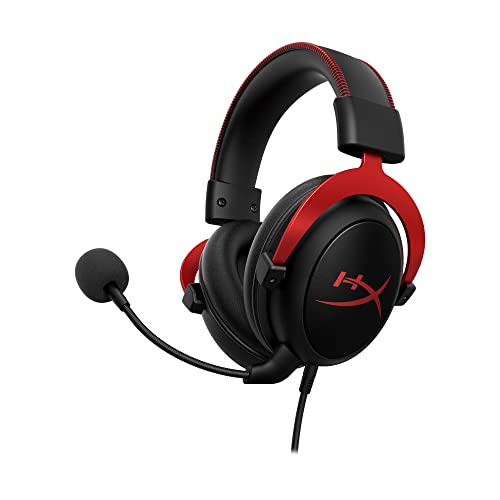 HyperX KHX-HSCP-RD Cloud II - Cascos de Gaming para PC/PS4/Mac, Negro/Rojo