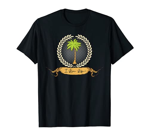 I Live Life Signature Logo Palmera de Palmera Camiseta