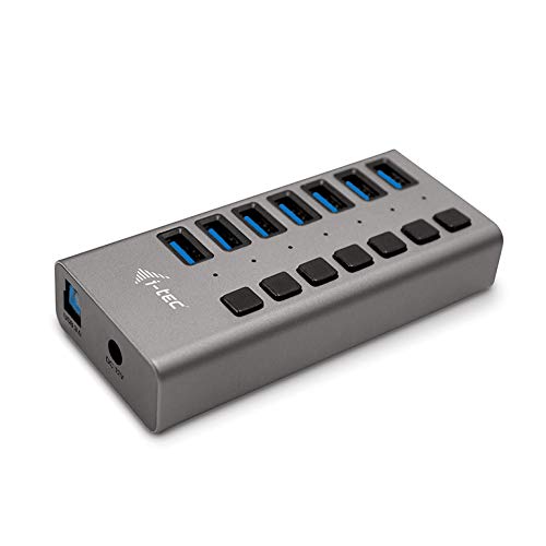 i-tec USB 3.0 Charging HUB 7port + Power Adapter 36 W - Cargador (Interior, Corriente alterna, Gris)