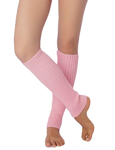 iB-iP Mujer Calentadores Calcetines Botas Neon Leg Warmers Largos Danza Polainas, Tamaño: Talla única, Rosa claro