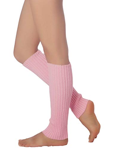 iB-iP Mujer Calentadores Calcetines Botas Neon Leg Warmers Largos Danza Polainas, Tamaño: Talla única, Rosa claro