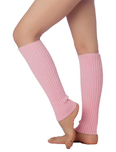 iB-iP Mujer Calentadores Calcetines Botas Neon Leg Warmers Largos Danza Polainas, Tamaño: Talla única, Rosa claro