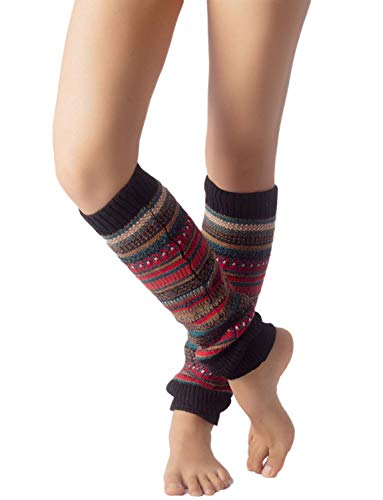 iB-iP Mujer Calentadores Calcetines Botas Trible Warmers Largos Danza Polainas, Tamaño: Talla única, Negro