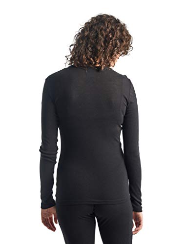 Icebreaker Wmns 175 Everyday LS Crewe Camiseta Térmica para Mujer, Black, S