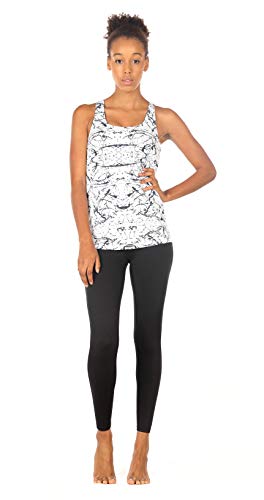 icyzone 2 en 1 Camiseta de Fitness Deportiva de Tirantes para Mujer Cruzado Deportivo -S-Tinta China