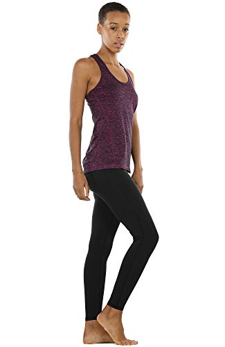 icyzone Camiseta de Tirantes Fitness Deportiva Mujer, Pack de 3 (M, Carboncillo/Jam/Rosado)