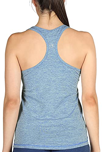 icyzone Camiseta de Tirantes Fitness Deportiva Mujer, Pack de 3 (M, Granito/Azul/Naranja)