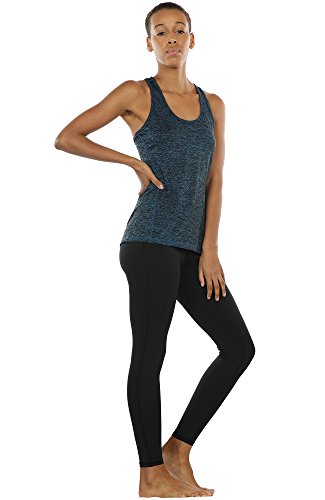 icyzone Camiseta de Tirantes Fitness Deportiva Mujer, Pack de 3 (XS, Azul Real/Morado/Carboncillo)