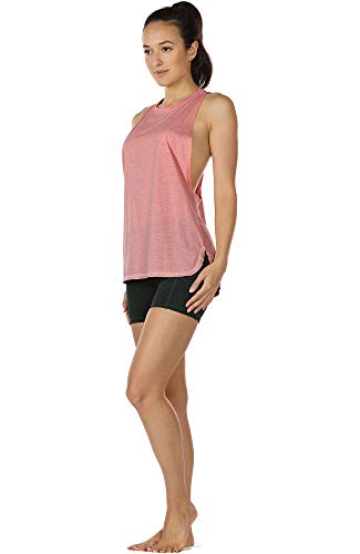 icyzone Sueltas y Ocio Camiseta de Fitness Deportiva de Tirantes para Mujer, Pack de 3 (M, Negro/Beige/Rubor Pálido)