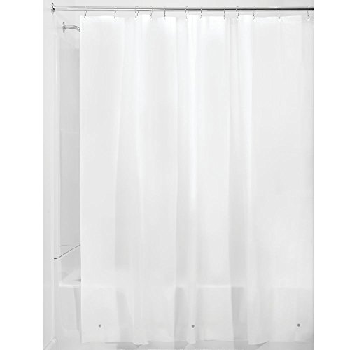 iDesign Cortinas de ducha de tela, impermeables, resistentes al moho, 183.0 cm x 183.0 cm, Frost White