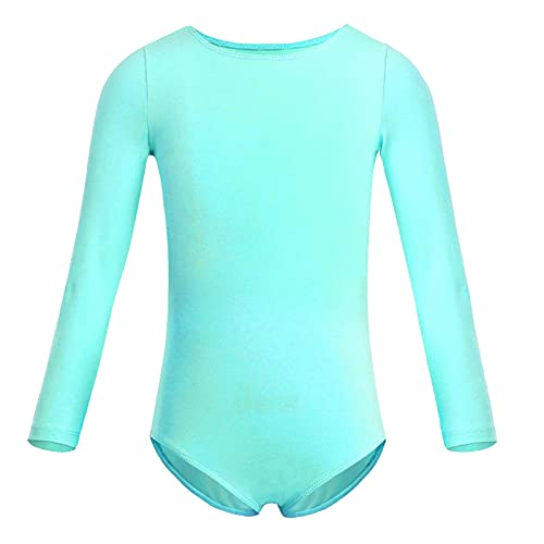 IEFIEL Maillot Ballet Niña Manga Larga Vestido de Danza Ballet de 2 Piezas Body+Falda Corta Maillot Patinaje Artistico Niña Ropa Ballet Verde 7-8 años