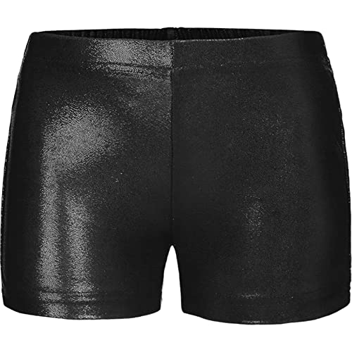 IEFIEL Pantalónes Cortos Deportivos para Niña Pantalónes Elásticos de Danza Ballet Gimnasia Leggings Cortos de Yoga Correr Shorts Pants Negro 9-10 años