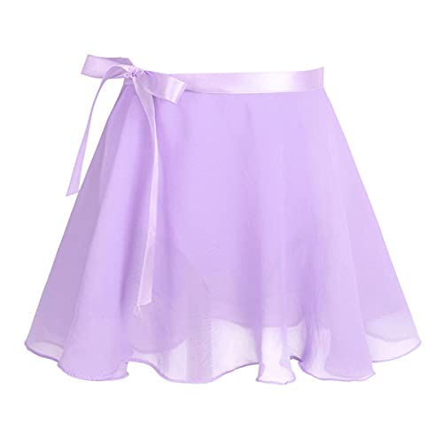 IEFIEL Vestido de Danza Ballet para Niña Maillot Manga Corta con Falda Corta de Danza Moderna Disfraz de Bailarina Niña Vestido de Patinaje Artistico Morado 5-6 años