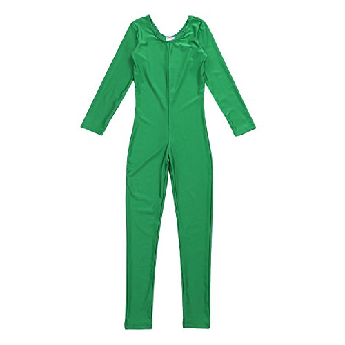 iiniim Maillot Manga Larga Niña Bodies Jumpsuit Deportivo Mono Leotardo Gimnasia Body Elástico Ropa de Deporte Invierno para Niñas Unitard Dancewear Niños Disfraz de Carnaval Verde 7-8 años