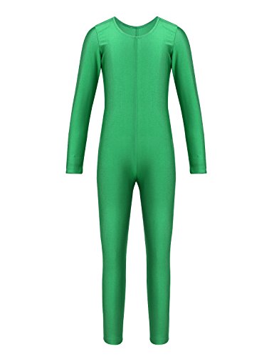 iiniim Maillot Manga Larga Niña Bodies Jumpsuit Deportivo Mono Leotardo Gimnasia Body Elástico Ropa de Deporte Invierno para Niñas Unitard Dancewear Niños Disfraz de Carnaval Verde 7-8 años