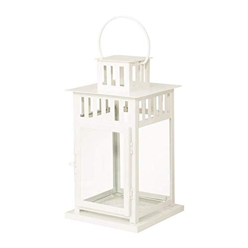 Ikea 302.701.42 - Farol para vela de bloque, color blanco, para interior y exterior, 27,94 cm