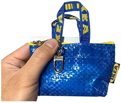 IKEA KNOLIG - Bolsa para llaves y monedas (tamaño pequeño, con una bolsa con cremallera), color azul