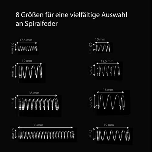 Impression plumes plumes 246 Pièces Assortiment spirale Set Ressort de pression métal Ressort en acier