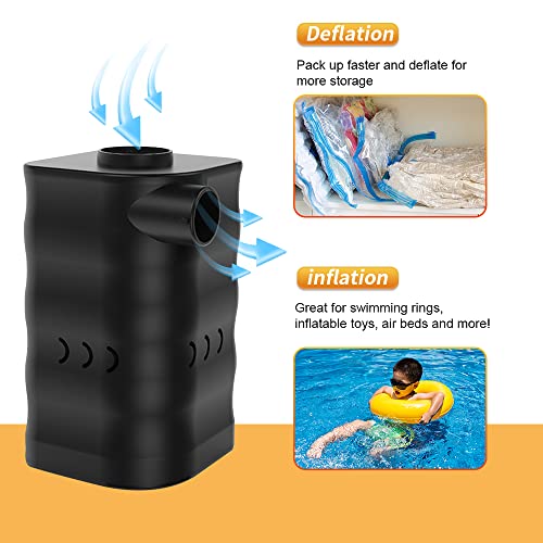 Inflador eléctrico para colchón Inflable, Bomba de Aire eléctrica con batería Recargable portátil para colchón de Aire, Anillos de natación, Piscinas para niños