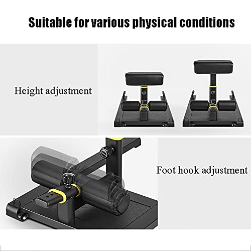 Inicio Gimnasio Equipo de Fitness, Multifunción Sissy Squat Bench Home Gym Gym Workout Station Pierna Ejercicio Máquina de Ejercicios (Color : Black)