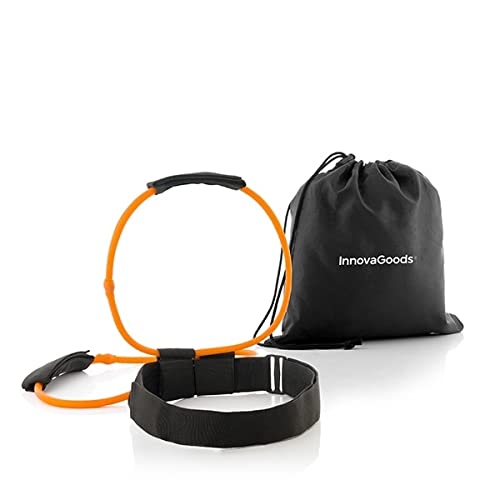 InnovaGoods Cinturón con Bandas de Resistencia para Glúteos y Guía de Ejercicios Bootrainer, Adultos Unisex, Negro, Naranja,