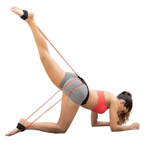 InnovaGoods Cinturón con Bandas de Resistencia para Glúteos y Guía de Ejercicios Bootrainer, Adultos Unisex, Negro, Naranja,