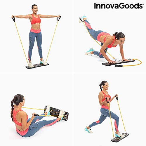 InnovaGoods Sistema de Entrenamiento con Bandas de Resistencia y Guía de Ejercicios Pulsher, Adultos Unisex,