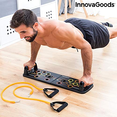 InnovaGoods Sistema de Entrenamiento con Bandas de Resistencia y Guía de Ejercicios Pulsher, Adultos Unisex,