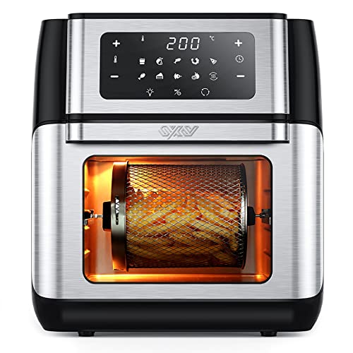 Innsky Freidora sin Aceite 10L, 1500W Freidora Aire con 10 Programas, Air Fryer con 6 Accesorios Gratis, Horno Aire Caliente, Deshidratar, Pantalla LED Táctil, Temporizador, con Recetas