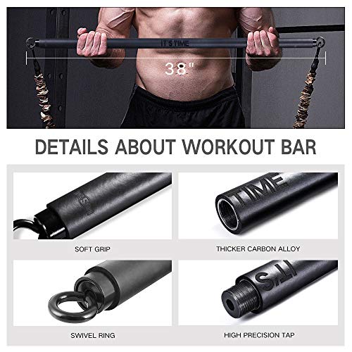 INNSTAR bandas de resistencia para barra de ejercicio, para casa, gimnasio, entrenamiento, entrenamiento de cuerpo completo, levantamiento de potencia, barra de fitness, Barra de resistencia portátil.