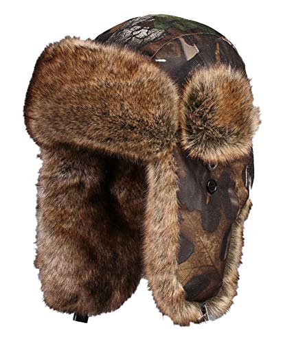 Insun Unisexo Gorros de Aviador Invierno Trooper Cazador de Nieve Sombrero Marrón Camuflaje XL Circunferencia del Sombrero 60cm