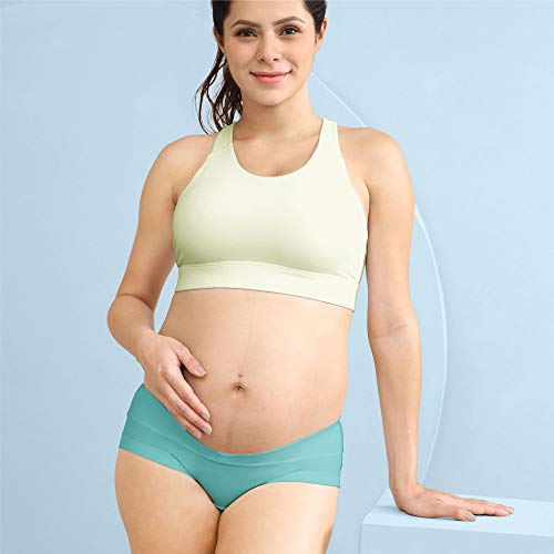 Intimate Portal Mujer Bragas Premamá de Debajo la Barriga Ropa Interior Embarazada Braguitas Postparto Algodón PK de 6 Negro M