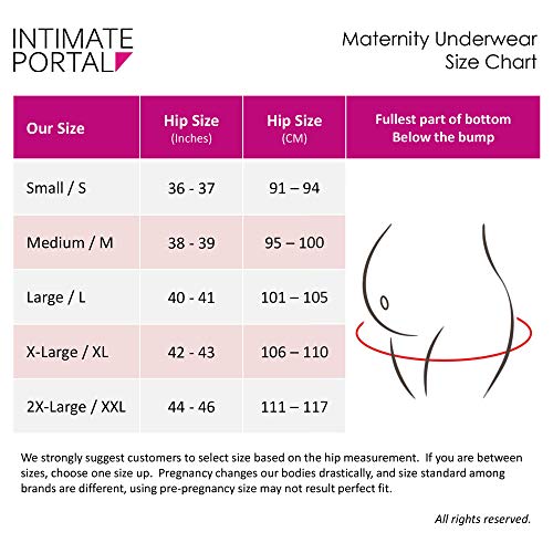 Intimate Portal Mujer Bragas Premamá de Debajo la Barriga Ropa Interior Embarazada Braguitas Postparto Algodón PK de 6 Negro M