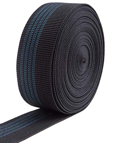 IPEA Cinghia Elastica Divano, Sedie, Poltrone, Tappezzeria – 10 Metri di Lunghezza – Fascia Tirante per Asientos, respaldos, sofás, Negro, 50mm-Elasticità 40%