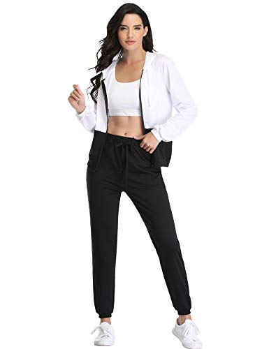 Irevial Chandal Conjunto para Mujer Invierno, Conjunto Chandal Mujer Completo Algodon Chaqueta y Pantalón Deportivo Mujer Manga Larga con Cremallera Dos Piezas