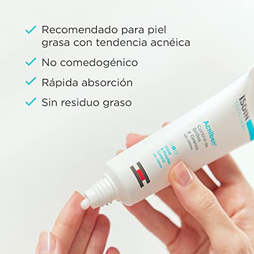 ISDIN ACNIBEN Gel Crema, Tratamiento para el Acne Facial Control de Brillos y granos, 40ml