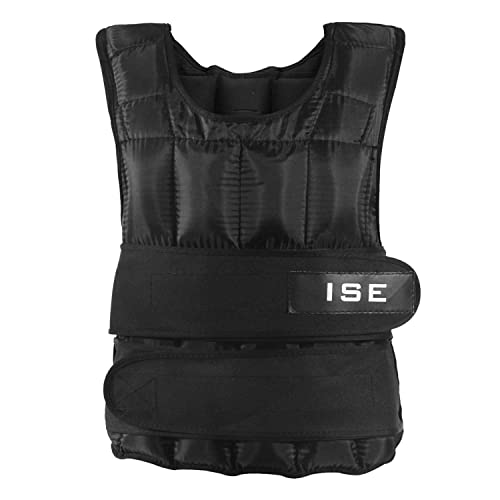 ISE Chalecos de Entrenamiento Peso - Chaqueta Ejercicio Boxeo Workout Fitness Training Chaleco con Pesas Ajustable 15kg