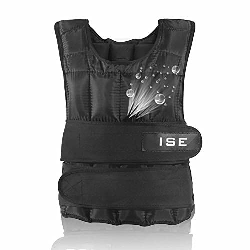 ISE Chalecos de Entrenamiento Peso - Chaqueta Ejercicio Boxeo Workout Fitness Training Chaleco con Pesas Ajustable 25kg