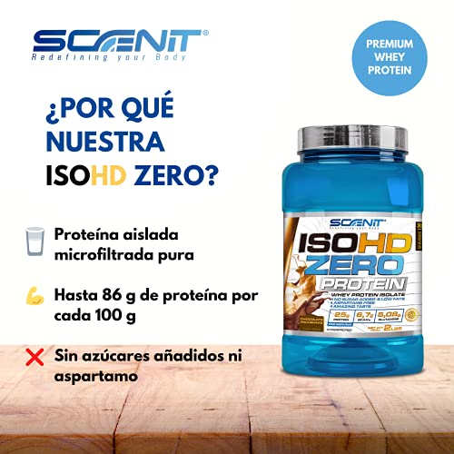 ISOHD Zero Protein | 100% whey protein isolate, proteinas whey para el desarrollo muscular | Proteinas para masa muscular con aminoácidos | proteinas whey isolate | 908 g (Fresa con nata)