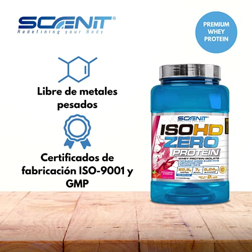 ISOHD Zero Protein | 100% whey protein isolate, proteinas whey para el desarrollo muscular | Proteinas para masa muscular con aminoácidos | proteinas whey isolate | 908 g (Fresa con nata)