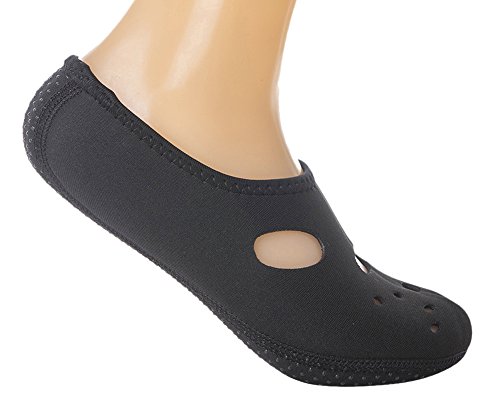 iSpchen Calcetines de Agua de Playa - Calcetines de Playa Antideslizantes Calcetines de Buceo Antideslizantes Unisex Zapatos de Yoga Surf Sailing Sport,Negro XL