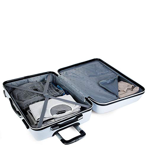 ITACA - Maleta Cabina Avion Pequeña Rígida ABS de Viaje con 4 Ruedas Hombre Mujer 55x40x20 cm. Trolley Equipaje de Mano de Marca ITACA. Práctica y Ligera. Candado con Combinación. T71650, Color Blanco