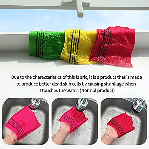 Italy Towel 8 Pcs Asian Exfoliating Bath Washcloth - Red & Green