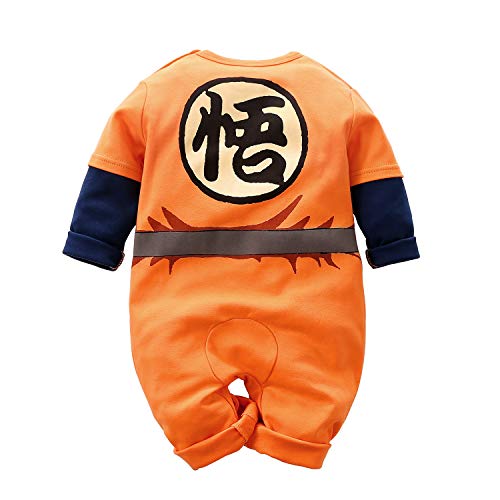 IURNXB Mono para bebé recién Nacido Manga diseño de Dibujos Animados para niños y niñas, Naranja, 12-24 Meses (Talla del Fabricante: 90)