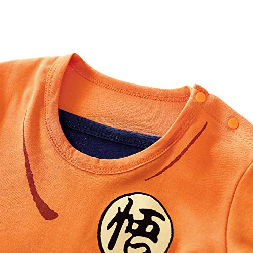 IURNXB Mono para bebé recién Nacido Manga diseño de Dibujos Animados para niños y niñas, Naranja, 12-24 Meses (Talla del Fabricante: 90)